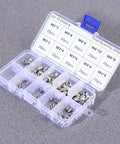 Headless Grub Screw Set Kit 200 Pack With M5 Hex Socket And M8 Stainless Steel Flat Point Fasteners For Locating Pulleys And Gears All In One Heavy Duty High Tensile Strength Metric Bolts in plastic organizer