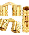 Hidden Brass Barrel Hinges 8mm 180 Degree Concealed Hinge Set For Furniture And Jewelry Box DIY Hand Craft, gold finish.