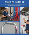 Drill Powered Wire Puller And Automatic Cable Threading Machine Smooth Conduit Wizard in use for conduit wiring tasks.