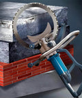Heavy Duty Kickass 8800W Brushless Concrete Ring Saw 270MM Wall Groove Chaser cutting through brick and granite.