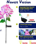 3 Pack Upgraded Solar Garden Lights Colorful Hydrangea Flower Garden Decor For Yard Pathway Outdoor Lighting Details
