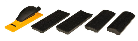 Hands On 2.75 Inch By 8 Inch Sanding Block Kit With Hook And Loop System For Sanding Concave Convex And Flat Surfaces