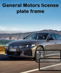 Gray Framed Bubble License Plate Cover Set 2 Pack Curved ABS Shield For 12x6 US Plates with car background