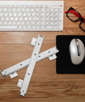 Two Pack Ball Bearing Drawer Slides For Keyboard Tray Under Desk Mount, Heavy Duty Cold Rolled Steel Construction, Smooth Glide, Easy Installation, Stable, Quiet Operation For Home Office And Workstation, with keyboard and mouse
