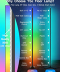 Comparison of 2 Pack Dope RGBIC LED Floor Lamp With App Control to a standard lamp, showing features and LED chips.