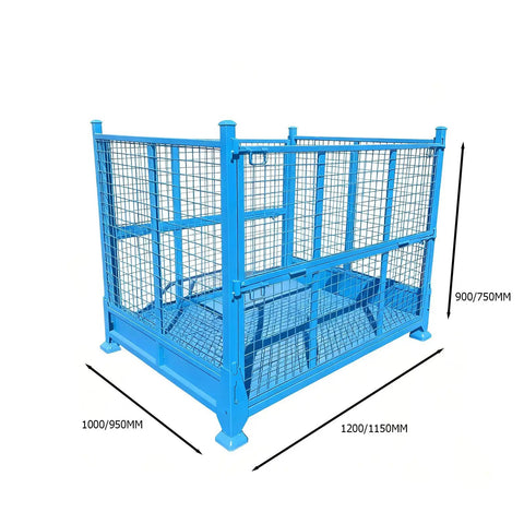 Heavy Duty Cold Rolled Steel Foldable Storage Cage Built Like A Tank with dimensions 1200x1150mm for warehouse logistics.