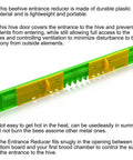 Beehive Entrance Reducer Set for 10 Frame Hives, Adjustable Plastic Entrance Gates With Mouse Guard, green/yellow