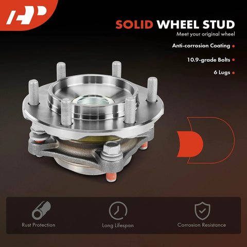 Two Front Wheel Bearing And Hub Assembly Set 6 Lug For Toyota Tacoma 2005 2015 2016 2023 4Runner 2003 2023 FJ Cruiser 2007 2014