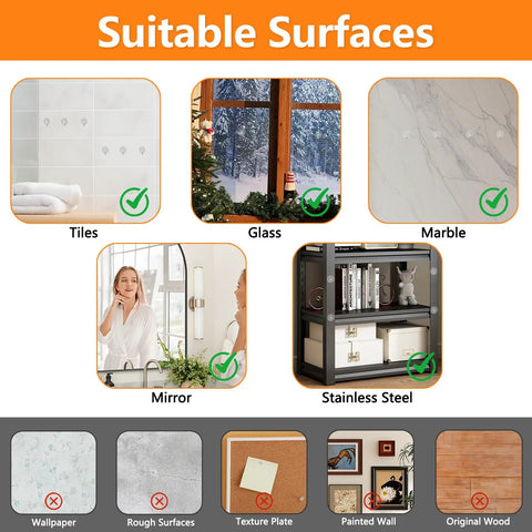 Forty Pack Mini Clear Suction Cup Hooks With Sleek Metal Utility Rings For Hassle Free Wall Mount Bathroom Kitchen Organization on common surfaces.