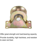 Front view of a heavy-duty galvanized 2 Pack U Groove Caster Wheel with bracket, two point two inch wheel diameter, 300kg capacity per wheel.