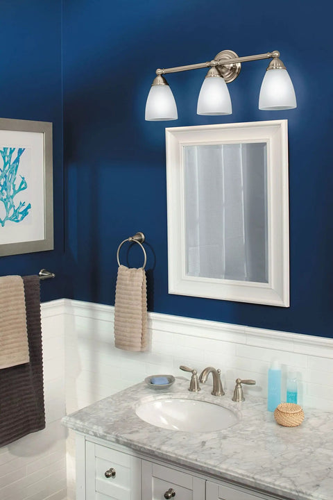 Modern bathroom with Brantford Brushed Nickel Traditional Bathroom Towel Ring Wall Mount Hand Towel Hanger, easy install, classic upgrade.
