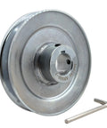 Single Groove V Belt Pulley 5 Inch OD 1 Inch Bore Motor Pulley Carbon Steel Zinc Plated Built Tough For A B 5L 4L with wrench