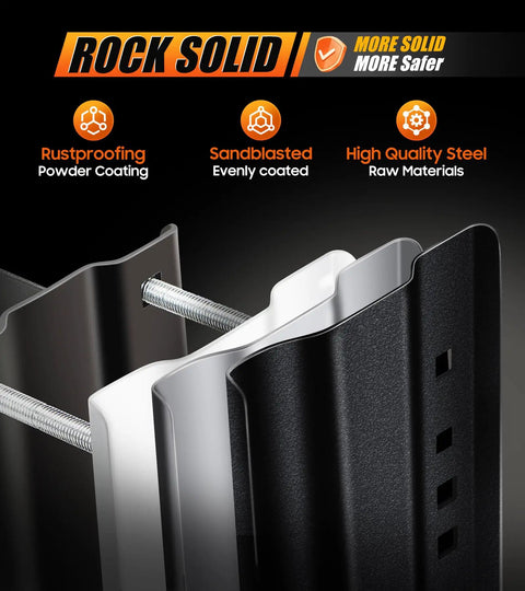 Cross-section of Heavy Duty Trailer Spare Tire Mount Carrier showcasing rustproof powder coating and high quality steel.