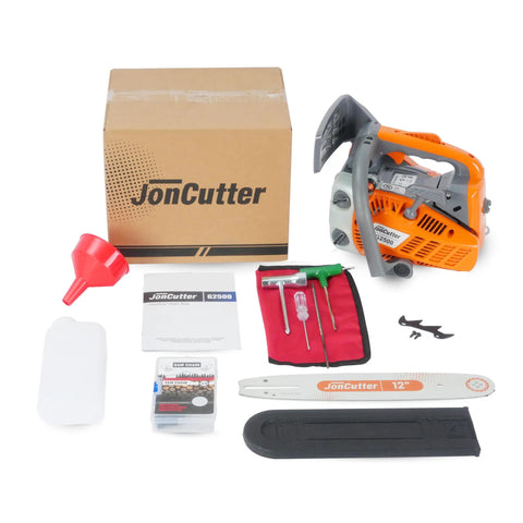 JonCutter G2500 25.4cc Top Handle Gas Chainsaw Power Head For Arborists With 12 Inch Chain And Bar Cover Lightweight Easy Start 0.9 kW