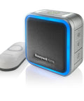 Portable Wireless Doorbell With Push Button, 350 Ft Range, 6 Tunes, LED Halo Colors, 84 dB Chime, Gray Finish, Side View