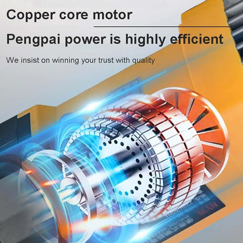 Close-up of the copper core motor in the Portable Electric Hydraulic Rebar Bender Cuts Rebar Up To 25 Mm Fast With Adjustable Angles.