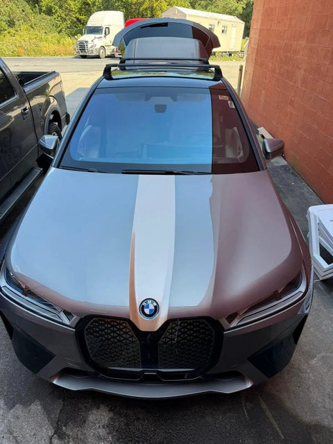 BMW Roof Rack Cross Bars For iX 2020 And Up No Drilling Aluminum T Slot Design Lockable 330 Lbs Load Capacity Fix Point Carrier