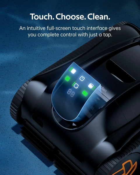 Close-up view of 4H Cordless Robotic Pool Vacuum For Inground And Above Ground Pools With Smart Navigation AI Timer App Control Auto Parking