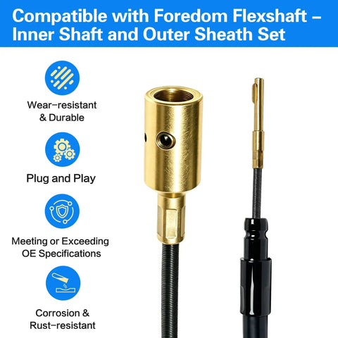 Flexible Shaft Replacement Kit 39 Inch S-93 Shaft And S-77 Sheath For Rotary Tools, showing wear-resistant brass details