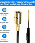 Two Piece Flex Shaft Replacement Kit With 39 Inch S93 Shaft And S77 Sheath For Flexible Rotary Tools, brass connection detail