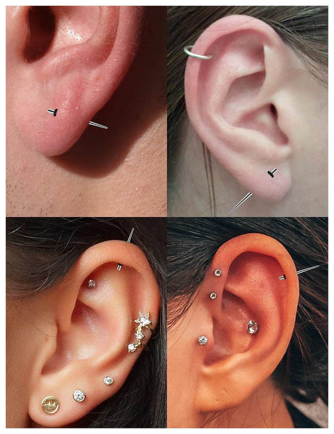 14 Gauge Ear Gauges Stretching Kit Set With 316L Surgical Steel Tapers And Insertion Pins For Ear Septum Nipple Tongue Piercing