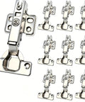 10 Pack 35mm Full Overlay No Slam Soft Close Frameless Cabinet Hinges With Screws for kitchen cabinets in cold rolled steel