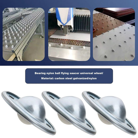 12 Pieces Ball Transfer Bearings with Nylon Balls in Carbon Steel Casing in various industrial applications.