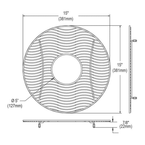 Diagram of Stainless Steel Sink Bottom Grid 15 By 15 By 1 Inch Fits Specific Sink Bowls Corrosion Resistant Elevating Feet