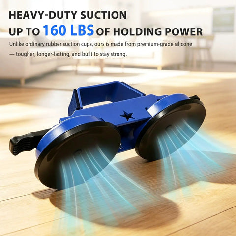 Heavy Duty Floor Gap Fixer Tool Sporting Dual Suction Cups And A Forty Five Degree Hammer Face For Laminate Vinyl Fixes, blue design