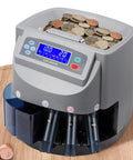 US Coin Counter Machine Auto Sorter and Wrapper Roller for Pennies Nickels Dimes Quarters and Dollars with Digital Display