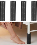 Nix Stubbed Toes Once And For All With Reusable Bed Leg Protectors Non Adhesive Furniture Foot Guards, black rubber leg protectors, 150 mm by 40 mm.