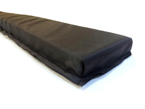 Close-up of black foam pad for Golf Simulator Frame Pad 144 Inch By 6 Inch Foam Protection Kit For Home Golf Setup.