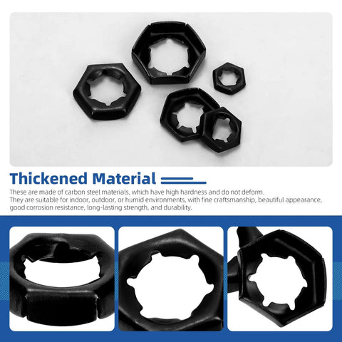 Must Have 105 Piece M6 M8 M10 M12 M14 Lock Nut Set with thickened material view