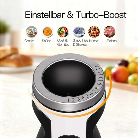 Total Game Changer For Meal Prep With This Supercharged 12 Speed Handheld Blender featuring adjustable speed dial and ergonomic design.
