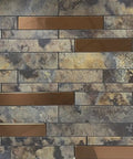 Peel And Stick Backsplash Tile Set For Kitchen And Bathroom Vanities, self adhesive mosaic tiles with 3D marble texture in rusty stone pattern
