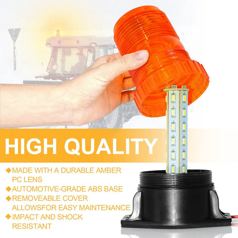 Built Tough 30 Led Amber Strobe Light 30w Roof Beacon For Forklift Mower Atv Truck 4 Pack showing durable amber lens and LED chips.