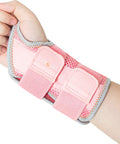 Breathable Carpal Tunnel Wrist Brace With 2 Adjustable Straps For Men And Women, Night Support Splint for Right Hand Pink Size S M