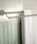 Spot Resist Brushed Nickel Sage Collection 24 Inch Double Towel Bar for wall mount with towel hung, bathroom hanger two rods