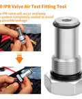 Hands holding IPR valve air test fitting tool for Must Have Two Pack Oil Rail Adapters Kit And One High Pressure Oil Pump IPR Valve Air Test Fitting Tool For Ford 6 0L Powerstroke Diesel Engine DIY Friendly Diesel Maintenance Gear For F Series Super Duty Trucks