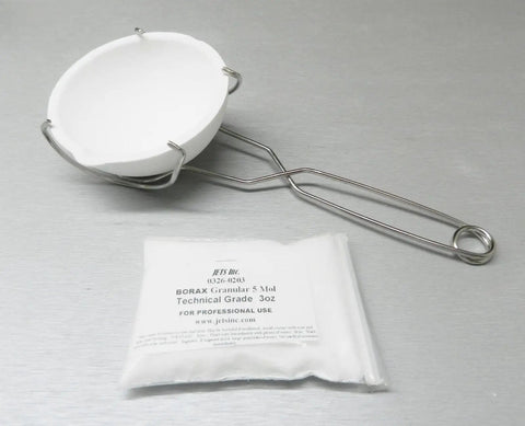 Gold And Silver Melting Kit With 500 Gram Crucible, Borax Flux, Whip Tong Crucible Holder, And Scrap Metal Melt Set For Jewelry Casting At Home Perfect For Hobbyists And Small Shops; crucible and borax pack