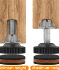 20 Pack Adjustable Furniture Levelers Three Eighths Inch Heavy Duty Leveling Feet With Floor Protectors, minimum and maximum height