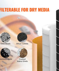 Filter options for Beast 1.6 HP Dust Collector With Media Reclaimer, showing glass beads, silicon carbide, aluminum oxide, walnut shells.