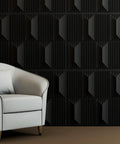 Massive 3D Diamond Pattern PVC Wall Panels Black 19.7 Inch Square Pack Of 12 Tiles Real 1 Inch Raised Texture Easy Install