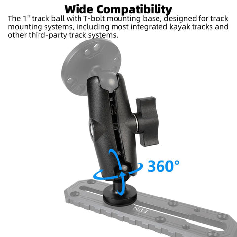 Badass Rock Solid 1 Inch Track Ball Mount With T Bolt Attachment And Medium Double Socket Arm Hella Durable Aluminum Build For Kayaks Boats Trucks And Ram Gps Brackets