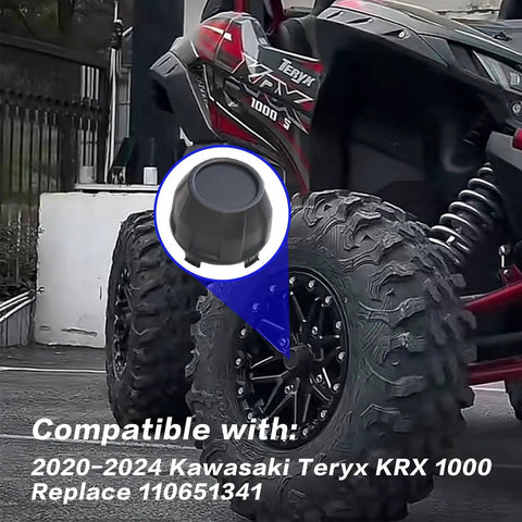 Hub Center Caps For Teryx KRX 1000 UTV Black Dust Finish 4 Pack Replacement 11065-1341 Fits 2020 2024