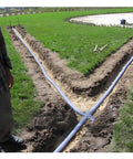 Soft Infiltration Perforated Drainage Pipe for Underground Landscaping and Water Management installed in trench.