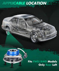 2pcs Front Wheel Hub Bearing 513121 Pack for Buick LaCrosse LeSabre fits rear left FWD/AWD models shown with transparent car view