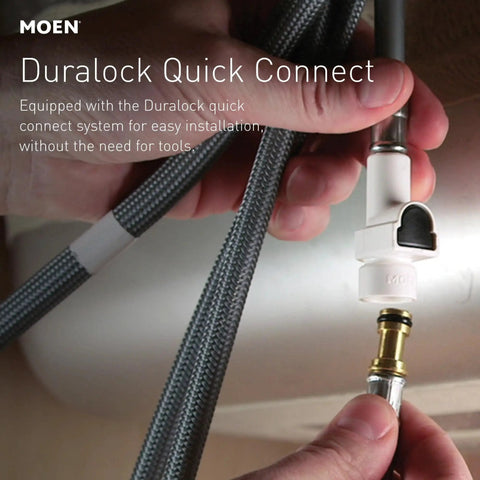 Installation of Medina Spot Resist Stainless One Handle Pull Out Kitchen Faucet With Power Clean Sprayer using Duralock
