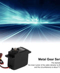 Beefy Metal Gear Sail Winch Servo Motor With Alloy Gears Analog Servo for precise ship rope rewind. Product size visible.