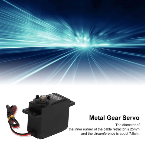 Beefy Metal Gear Sail Winch Servo Motor With Alloy Gears Analog Servo for precise ship rope rewind. Product size visible.